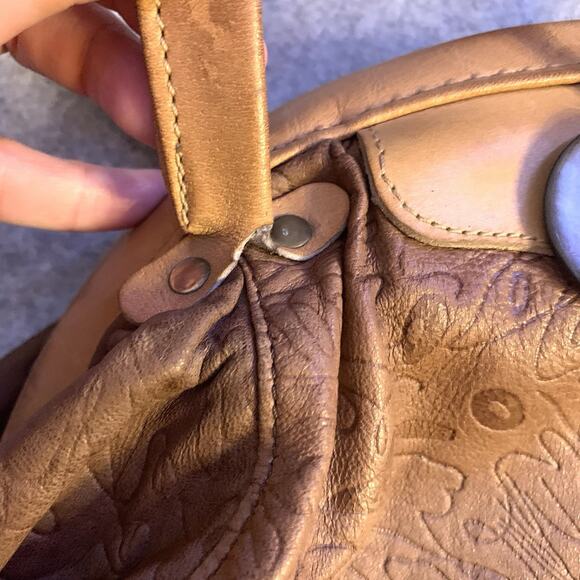 Vintage Arto New York Leather Shoulder Bag 70s 80s, Boho Hippie Purse, Large - Picture 9 of 11